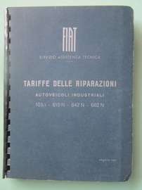 FIAT tariffe riparazioni veicoli industriali 1955